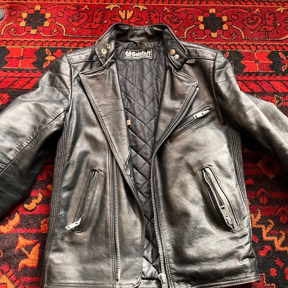 Vintage Belstaff Black Leather Jacket Cowhide - Picture 5 of 10